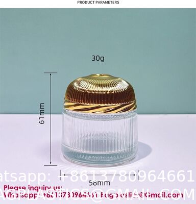 Travel Skincare Cream Jar 10g Refillable Glass Lotion Container With Metal Lid For Middle East Dubai, Small Cosmetic Sample Bottle For Travel Toiletries Organizer