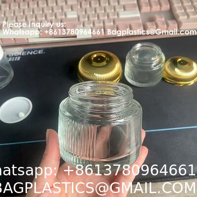 Refillable Glass Cream Jar With Metal Lid, Travel Skincare Container For Lotion And Gloss Storage, Compact Cosmetic Bottle For Middle East Dubai Use GLASS BOTTLE MINI BOTTLE COSMETIC LOTION BOTTLE