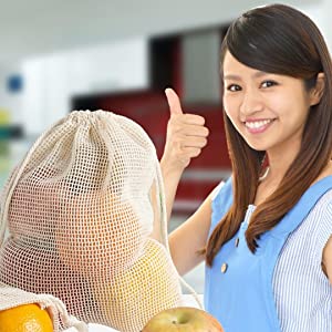 cotone naturale non di plastica di verdure delle borse