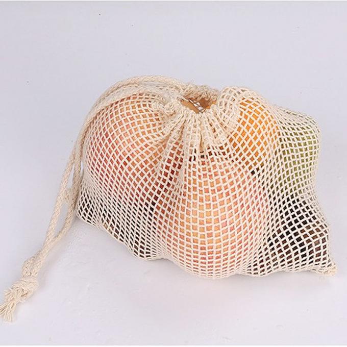 Borsa su ordinazione di verdura e della frutta, borse di cordone riutilizzabili amichevoli di Tote Bags Organic Mesh Net della drogheria di Eco 4