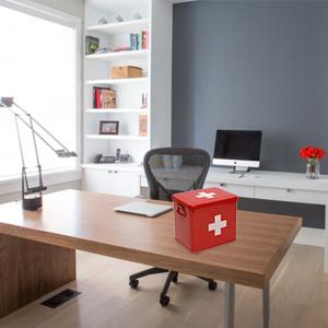 cassetta di pronto soccorso rossa all'aperto dell'acciaio inossidabile del Governo di medicina del gabinetto di medicina dell'ufficio