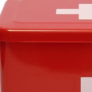 annata vuota della latta del pronto soccorso del contenitore di latta del pronto soccorso della famiglia della casa della cassetta di pronto soccorso