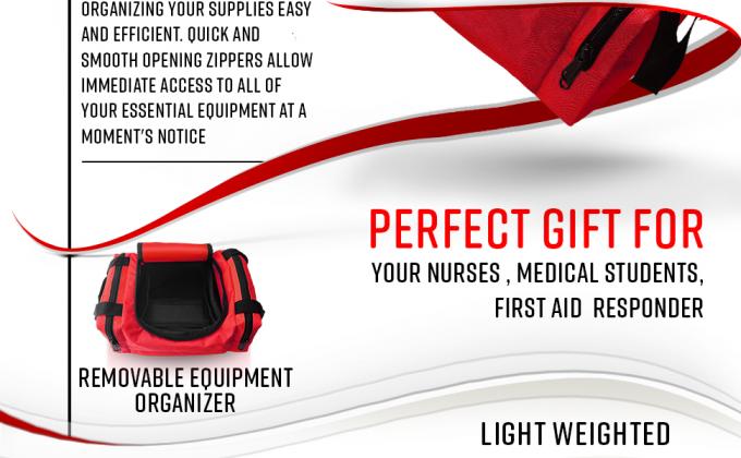 First Aid Responder EMS Emergency Medical Trauma Bag EMT, Fire Fighter, Police Officer, Paramedics