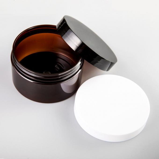 Barattolo cosmetico del pacchetto 100ml 150ml 200ml 250ml 300ml Amber Pet Plastic Cosmetic Cream dell'alimento con il coperchio nero bianco 8
