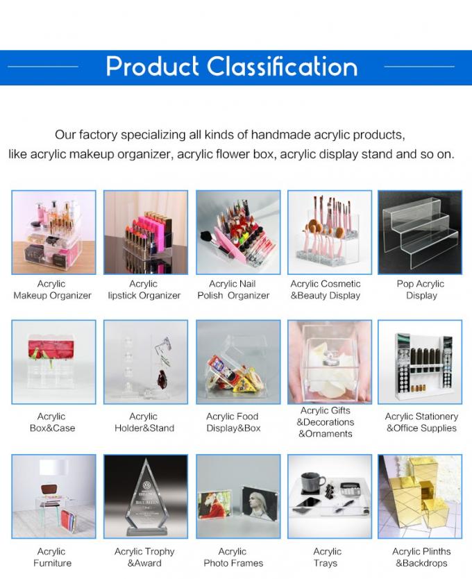 Chiara cassa acrilica della scatola di carta, scatola spessa cristallina, logo su misura di nozze di DIY di dimensione, per la decorazione dell'esposizione 5