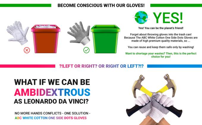 One Side Dots String Gloves PVC Dot Gloves Dotted Gloves with Dots Cotton BBQ Gloves Dotted Gloves