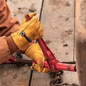 Forti guanti di cuoio del lavoro
