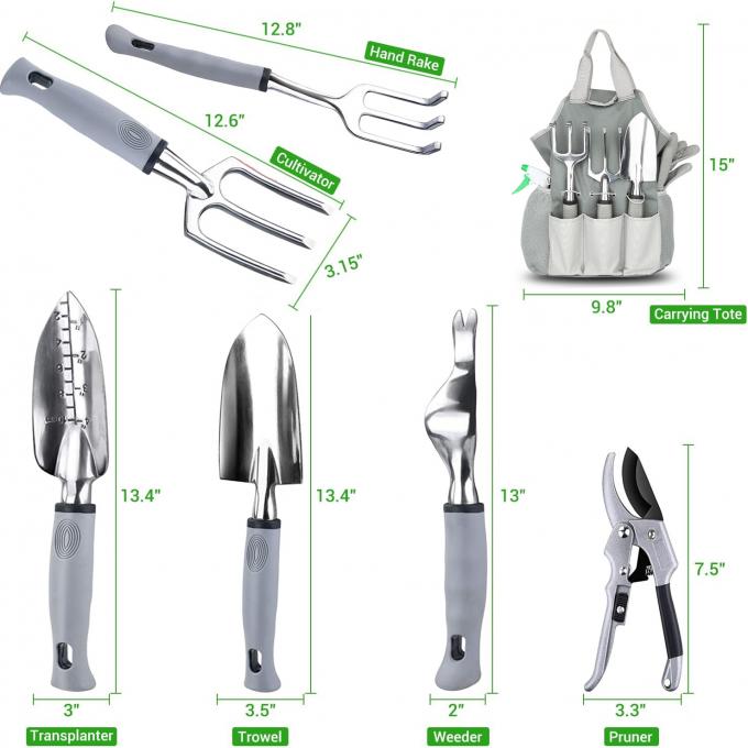 Strumento di giardinaggio resistente del set di strumenti del giardino di progettazione del fiore di signora Garden Tool Set di specialità di 9 pezzi con la borsa 19