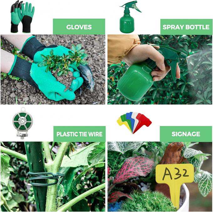 Strumento di giardinaggio resistente del set di strumenti del giardino di progettazione del fiore di signora Garden Tool Set di specialità di 9 pezzi con la borsa 21