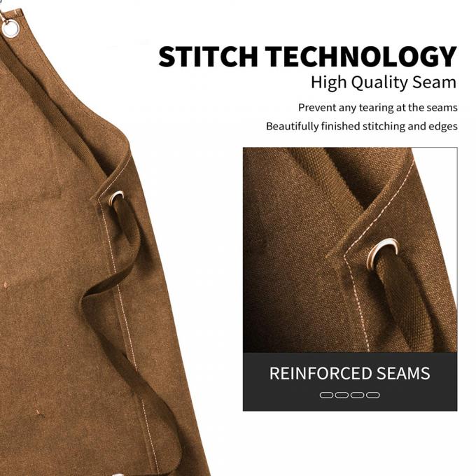 Grembiule regolabile posteriore di giardinaggio del cotone di Waterdrop dei grembiuli di stoccaggio degli strumenti di giardino del lavoro dell'incrocio resistente della tela 2