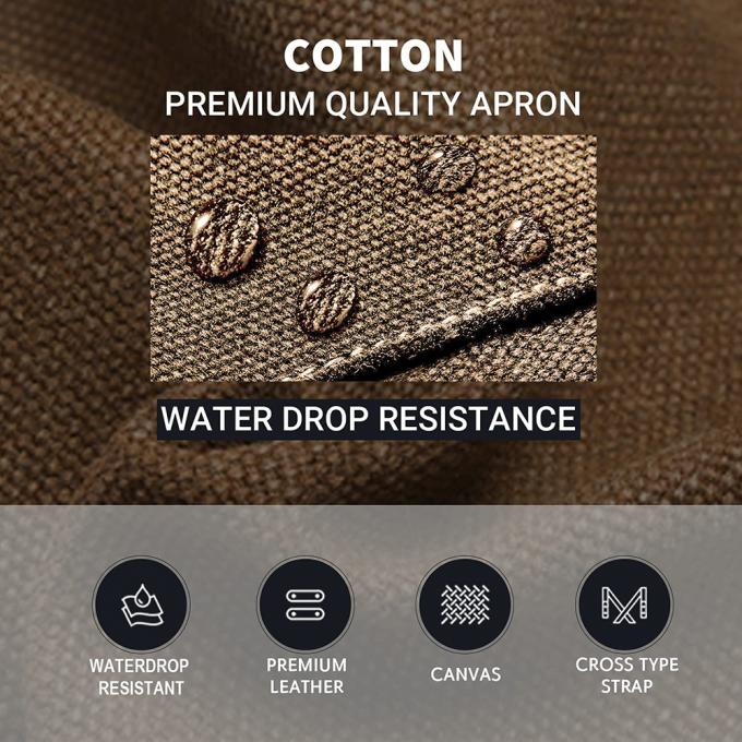 Grembiule regolabile posteriore di giardinaggio del cotone di Waterdrop dei grembiuli di stoccaggio degli strumenti di giardino del lavoro dell'incrocio resistente della tela 3