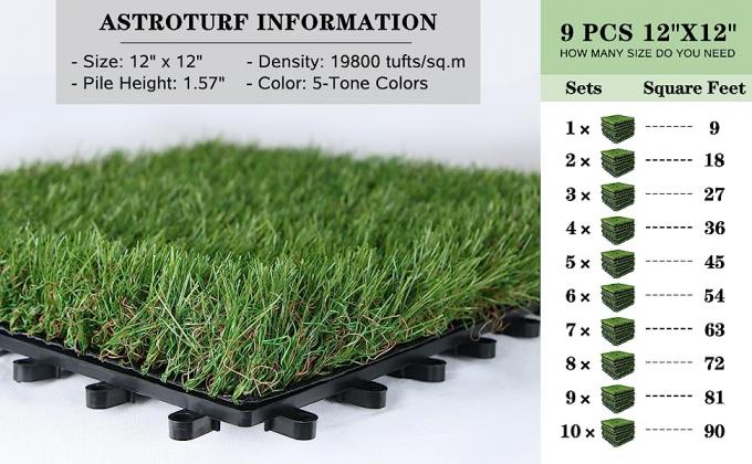 interlocking artificial grass tiles