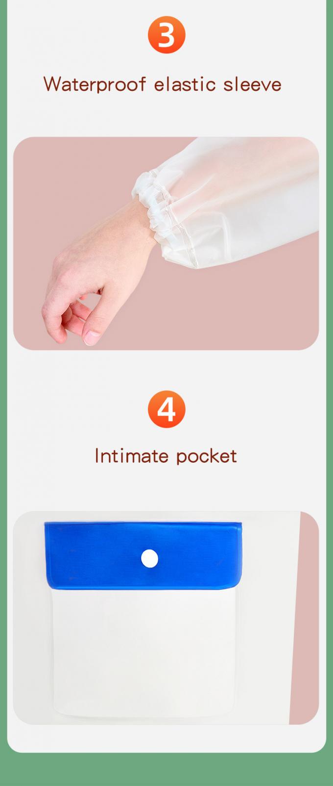 I bambini impermeabilizzano l'impermeabile, poncio trasparente dell'impermeabile dei bambini, studenti nell'animazione incappucciata dell'impermeabile della borsa di scuola 9