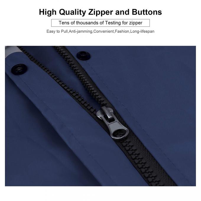 L'impermeabile lungo, l'indumenti impermeabili degli uomini, guida del motociclo ricicla gli impermeabili durevoli Non eliminabili dei ponci dell'ingranaggio della pioggia, vestito spesso 8