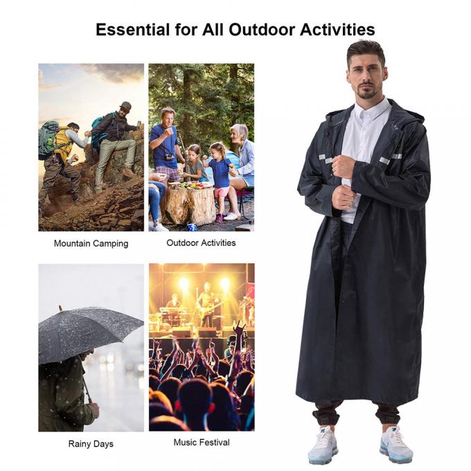 L'impermeabile lungo, l'indumenti impermeabili degli uomini, guida del motociclo ricicla gli impermeabili durevoli Non eliminabili dei ponci dell'ingranaggio della pioggia, vestito spesso 10