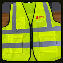 Ciao Vis Safety Vest Custom Logo, parte anteriore riflettente della chiusura lampo della maglia della sicurezza della classe 2, incontra ANSI/ISEA