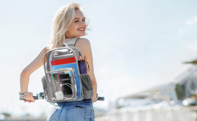 clear backpack for traveling