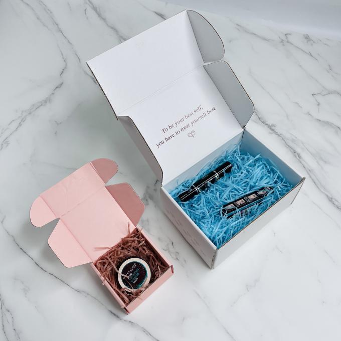 Contenitore ondulato con il logo, scatola di carta per l'imballaggio, Logo Cosmetic Packaging Ship su ordinazione di bollettino del rossetto della spedizione di rosa 3