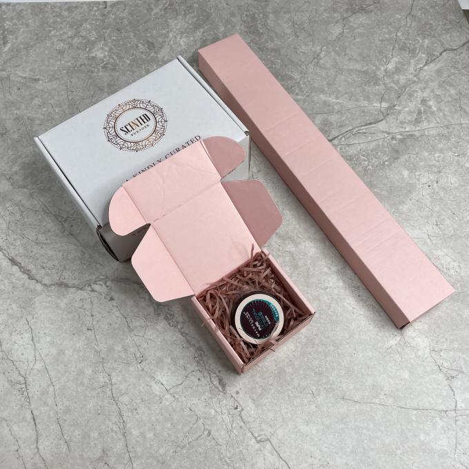 Contenitore ondulato con il logo, scatola di carta per l'imballaggio, Logo Cosmetic Packaging Ship su ordinazione di bollettino del rossetto della spedizione di rosa 4