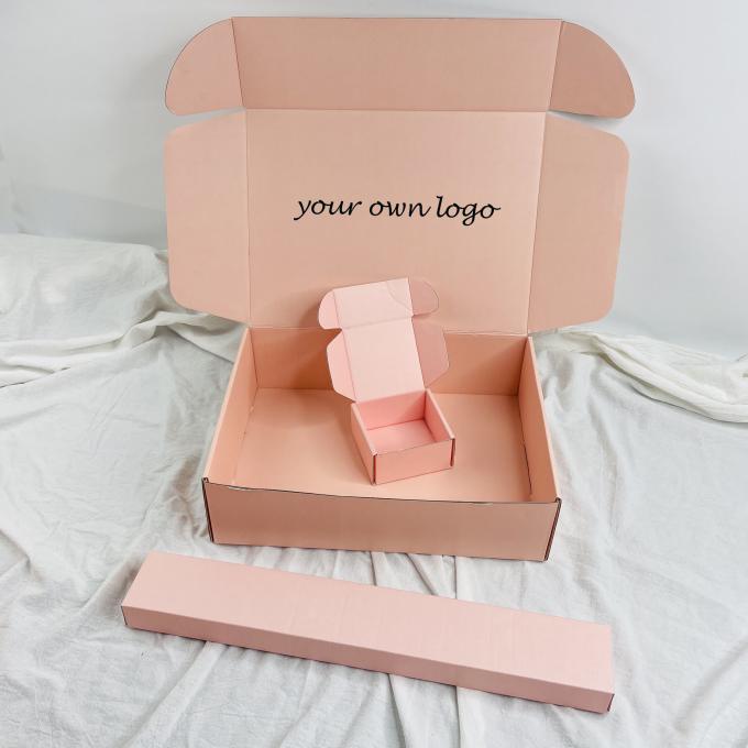 Contenitore ondulato con il logo, scatola di carta per l'imballaggio, Logo Cosmetic Packaging Ship su ordinazione di bollettino del rossetto della spedizione di rosa 5