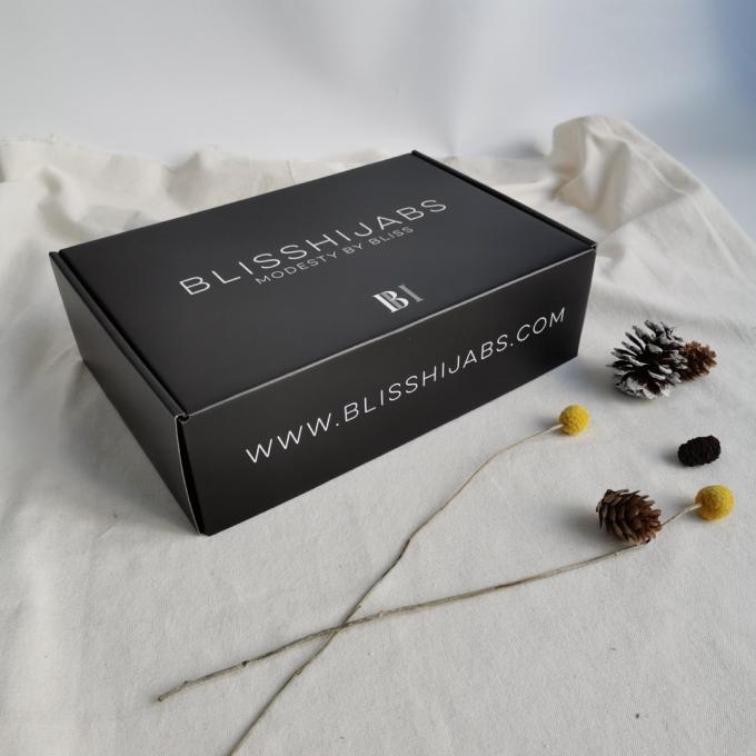 Contenitore di imballaggio cosmetico d'imballaggio di carta nero su ordinazione del cartone della bottiglia del contenitore di regalo di Logo Luxury Soft Touch Coruggated 0