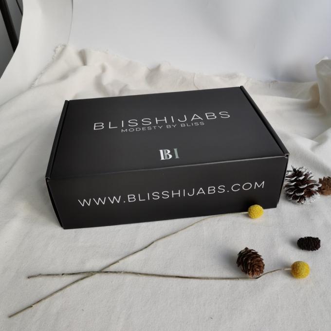 Contenitore di imballaggio cosmetico d'imballaggio di carta nero su ordinazione del cartone della bottiglia del contenitore di regalo di Logo Luxury Soft Touch Coruggated 3