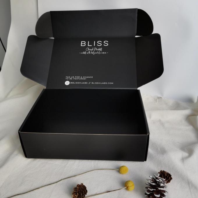 Contenitore di imballaggio cosmetico d'imballaggio di carta nero su ordinazione del cartone della bottiglia del contenitore di regalo di Logo Luxury Soft Touch Coruggated 4