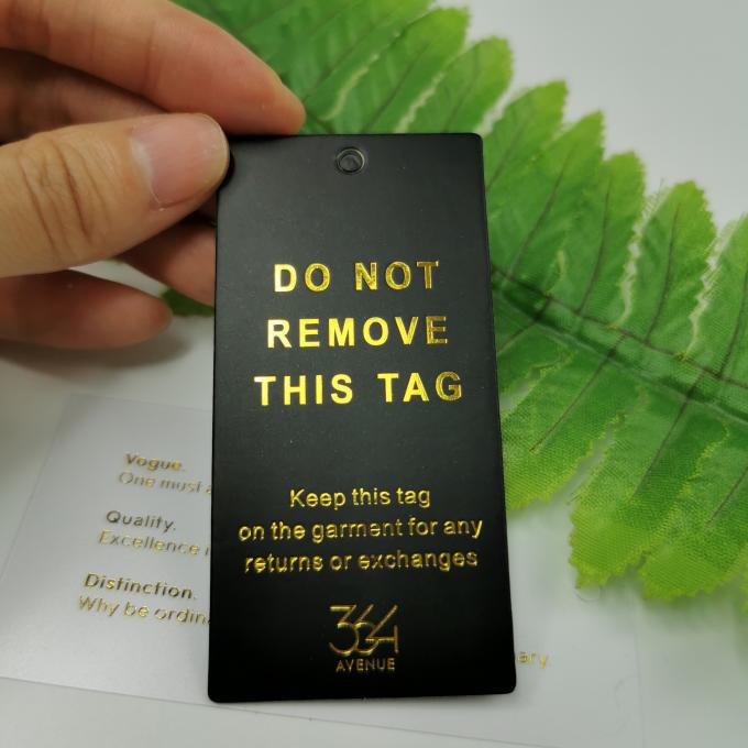La stagnola di oro ha stampato le etichette di carta su ordinazione del prodotto dell'abito di marca di alta qualità del Hangtag, Hangtag di Logo Pink Tag String Clothing 1
