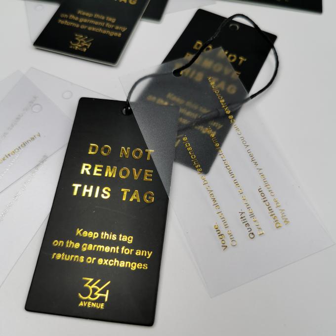 La stagnola di oro ha stampato le etichette di carta su ordinazione del prodotto dell'abito di marca di alta qualità del Hangtag, Hangtag di Logo Pink Tag String Clothing 2