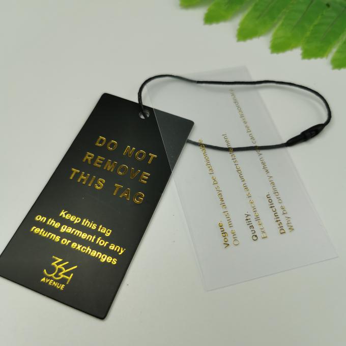 La stagnola di oro ha stampato le etichette di carta su ordinazione del prodotto dell'abito di marca di alta qualità del Hangtag, Hangtag di Logo Pink Tag String Clothing 3