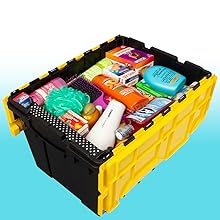 Contenitore di distribuzione di grandi dimensioni con contenitori di plastica impilabili contenitori di plastica di grandi dimensioni con coperchio fissato 2