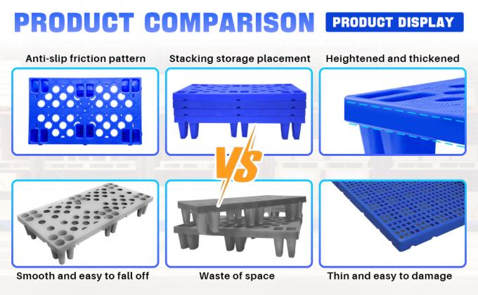 Pallet di plastica monofaccia in HDPE durevoli 1200*1000*150mm Euro 3 Runner Pallet di plastica pesante per magazzino 1