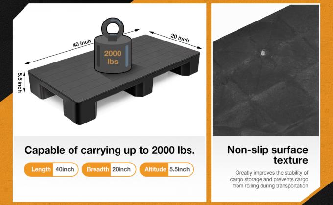 Fabbrica Griglia di carico pesante Tianzi carrello elevatore logistico magazzino resistente all'umidit&agrave; pallet di plastica riciclato nero pallet di plastica colore nero per l'esportazione monouso barato pallet di plastica Light Duty 1