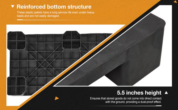 Fabbrica Griglia di carico pesante Tianzi carrello elevatore logistico magazzino resistente all'umidit&agrave; pallet di plastica riciclato nero pallet di plastica colore nero per l'esportazione monouso barato pallet di plastica Light Duty 2