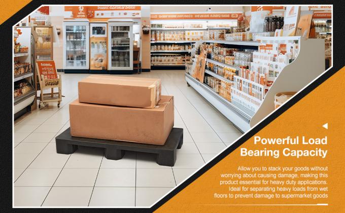 Fabbrica Griglia di carico pesante Tianzi carrello elevatore logistico magazzino resistente all'umidit&agrave; pallet di plastica riciclato nero pallet di plastica colore nero per l'esportazione monouso barato pallet di plastica Light Duty 3