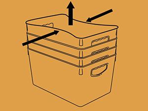 Contenitori di plastica con manico per organizzatore e deposito, perfetti per bagno, armadio, cucina, frigorifero, organizzazione armadio 0