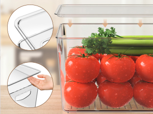 Contenitori di plastica con manico per organizzatore e deposito, perfetti per bagno, armadio, cucina, frigorifero, organizzazione armadio 2
