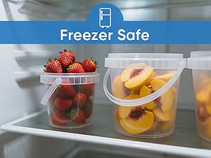 500 ml 1L 2L 3L 4L 5L Manicotto di fornitura di fabbrica imballaggio di qualità alimentare secchio rotondo bianco trasparente di plastica secchio rotondo con coperchio 1