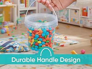 500 ml 1L 2L 3L 4L 5L Manicotto di fornitura di fabbrica imballaggio di qualità alimentare secchio rotondo bianco trasparente di plastica secchio rotondo con coperchio 3