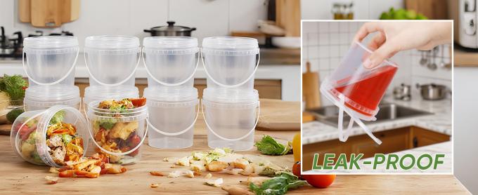 Secchiello per tè Mick trasparente in PP usa e getta da 1000 ml, bicchiere di plastica con manico e coperchio per succo, produttore economico, secchiello di plastica trasparente quadrato personalizzato stampato per caramelle, popcorn, biscotti con coperchio 0