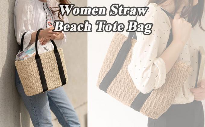Borsa Tote da Spiaggia in Paglia Grande Estate Fatta a Mano Borsa Tote Intrecciata per Donna Borse Intrecciate Boho per Vacanze Estive Piscina Vacanze Viaggi Donna Piccole Borse di Paglia Borsa Tote da Spiaggia Estiva Fatta a Mano Borsa Hobo Intrecciata 0