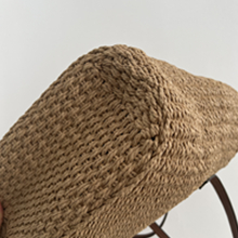 Borsa di paglia all'uncinetto in carta rafia per viaggi al mare, shopping, fatta a mano, grande borsa tote in paglia di rafia all'uncinetto con chiusura in pietra, OEM, bohémien, in pelle, alla moda, da donna, vintage, casual 0