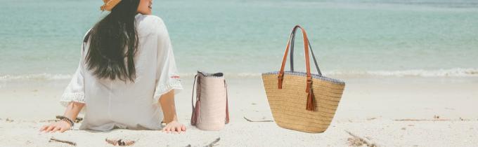 Borsa da spiaggia intrecciata a mano in rafia all'uncinetto, borsa a tracolla, borsa estiva in paglia per le vacanze, produttori di borse in paglia naturale, borsa tote in carta per donna, borse in rafia all'uncinetto alla moda e aperte per la spiaggia con personalizzazione 1