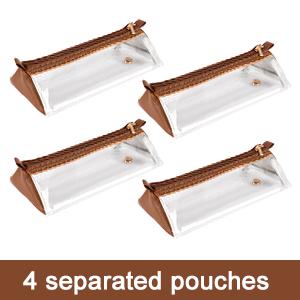 DuPont Travel Folding Storage Cosmetic Bag, pu lether Travel Makeup Organizer Bag, Foldable Toiletry Bag With Detachable Pouches, Large Capacity 4-In-1 Roll-Up Cosmetic Storage With Handle For Women 5