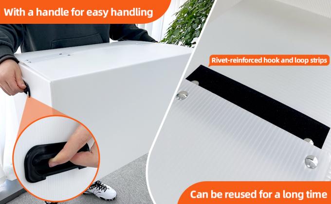 Plastic Storage Bins With Lids Containers Collapsible Moving Boxes With Handles Stackable Storage Bins,Double-Layer Hollow Shock-Absorbing Material,White 2