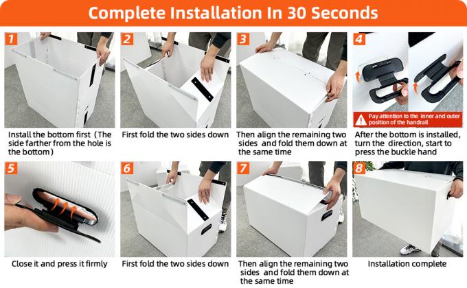 Plastic Storage Bins With Lids Containers Collapsible Moving Boxes With Handles Stackable Storage Bins,Double-Layer Hollow Shock-Absorbing Material,White 5