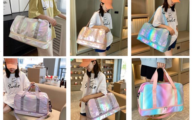 Sports Duffel Travel Bag, Gym Bag With Shoes Compartment,Sports Duffle Bag For Girls,Waterproof Travel Gym Tote Bags For Women,Purple 2