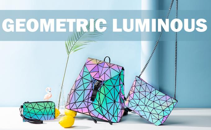 Geometric Luminous Purses And Handbags For Women Holographic Reflective Crossbody Bag Wallet Wholesale Custom Logo Holographic Beach Bag Waterproof Laser Women Shopping Bag Shoulder Tote Bag 0