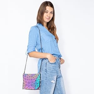 Model Show —— Geometric Luminous Backpack Set