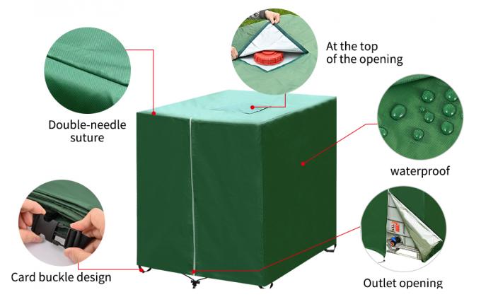 IBC Tote Cover For 1000L Outdoor 275 Gallon Rain Barrel UV Resistant Waterproof Outdoor IBC Covers Outdoor Water Tank Covers Waterproof, 275 Gallon for 420D 1000L Garden Water Tank and Rain Barrel 2